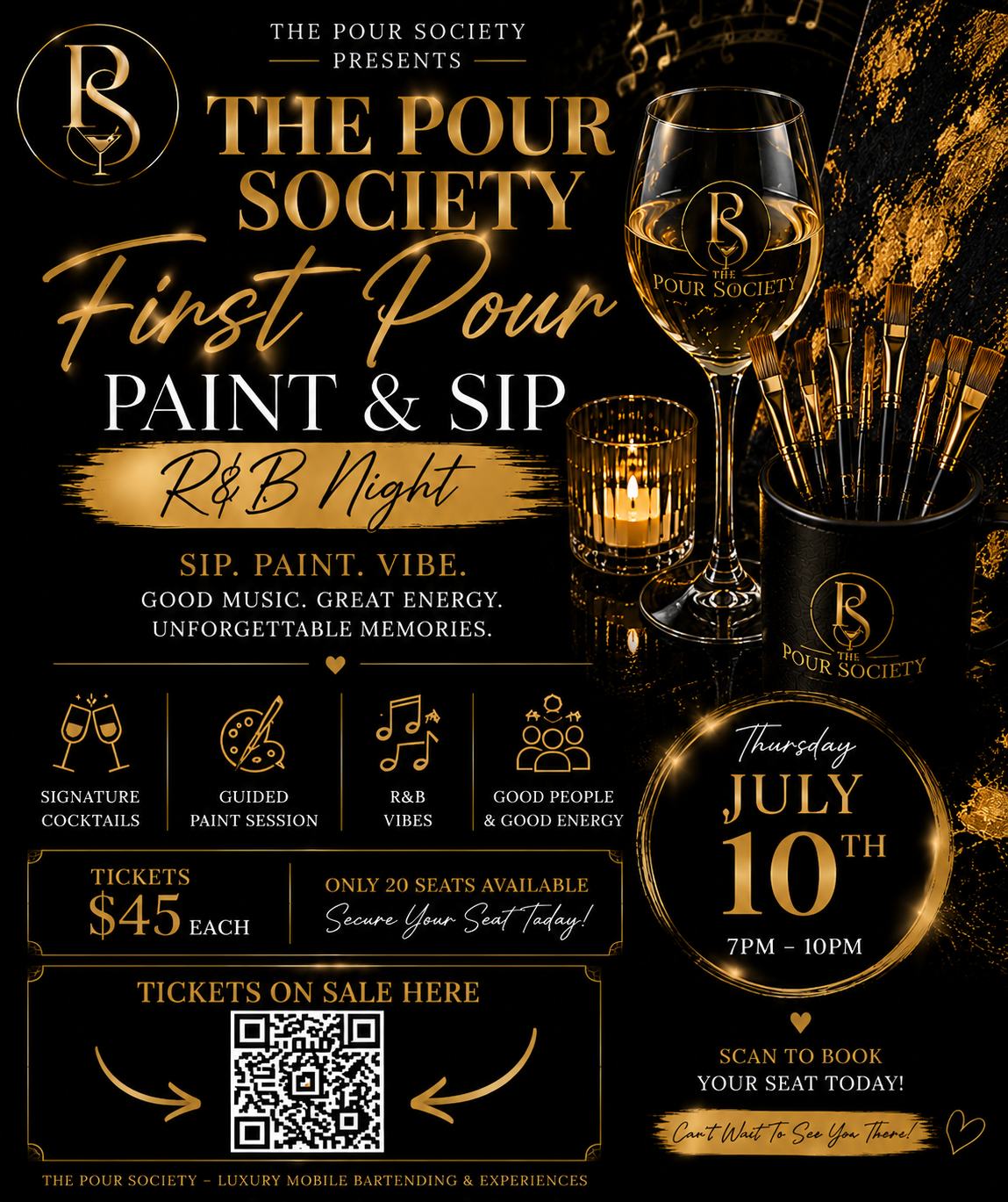 First Pour Experience: Paint &amp; Sip R&B Night